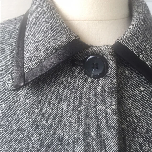 Pendleton Size 8 Charcoal Blazer with Leather trim - Picture 3 of 8